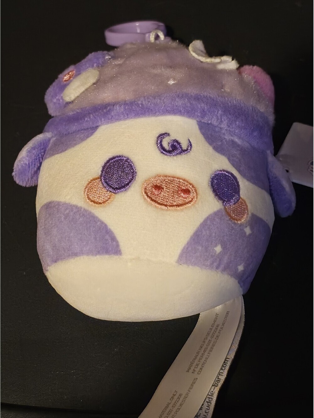 Cuddle Barn Plush Goals Moosh Brew Cow Purple Mini Keychain BRAND NEW W/TAG